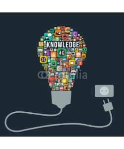 littlestocker, Knowledge business concept design from icons light bulb