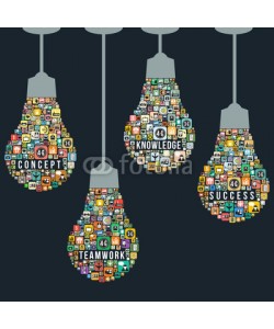 littlestocker, Light bulb design from icons infographics, vector format