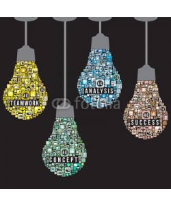 littlestocker, Light bulb design from icons infographics, vector format