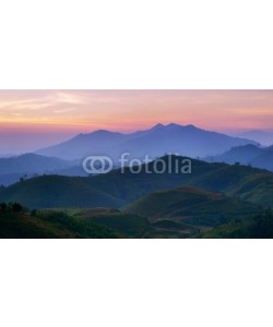 lkunl, Landscape of sunrise over mountains in Kanchanaburi,Thailand