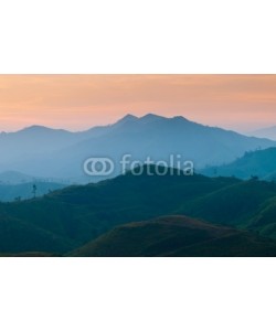 lkunl, Landscape of sunrise over mountains in Kanchanaburi,Thailand