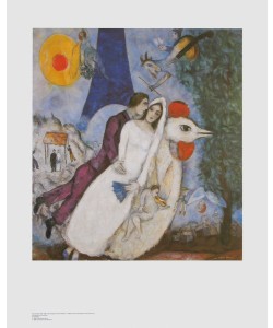 Marc Chagall, Brautpaar mit Eiffelturm