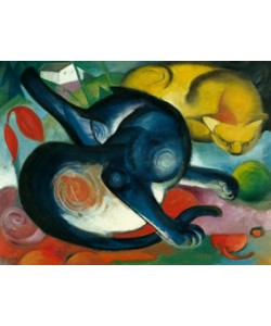 Franz Marc, Zwei Katzen, blau und gelb