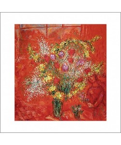 Marc Chagall, Fleurs sur fond rouge