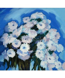 Mikhail Zahranichny, bunch of flowers, painting on a canvas,  illustration
