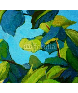 Mikhail Zahranichny, leaves , painting by oil on canvas, illustration, background