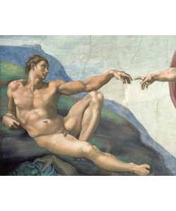 MICHELANGELO BUONARROTI, Die Erschaffung des Adams (Detail)