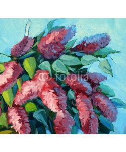 Mikhail Zahranichny, blossoming lilac, illustration, painting