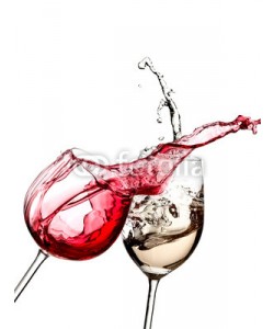 misaleva, Red and white wine splash from two glasses