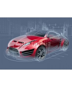 -Misha, Sports car sketch. Original car design.