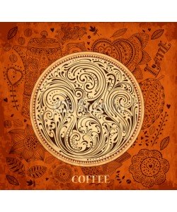 moleskostudio, Vintage background with coffee pattern