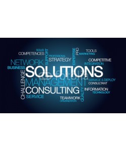 morganimation, Solutions management consulting network word tag cloud image
