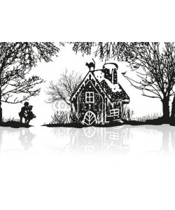 namosh, Hänsel und Gretel entdecken das Hexenhaus im Wald