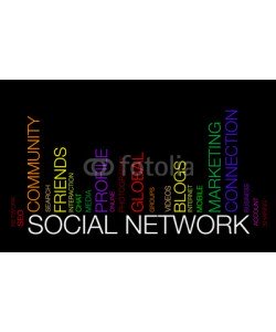 ngaga35, NETWORK word concept in barcode with supporting words