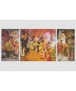 Otto Dix, Großstadt (Triptychon), 1927/28 (Granolitho-Druck auf Bütten)