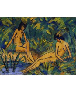Otto Mueller, Sitzende Mädchen am Wasser