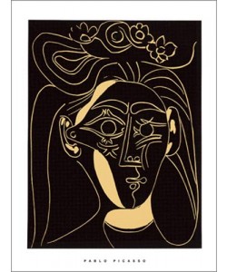 Pablo Picasso, Femme au chapeau fleuri, 1962 (Büttenpapier)