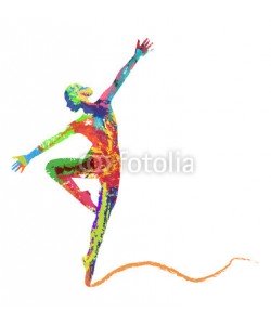 passiflora70, silhouette di ballerina composta da colori