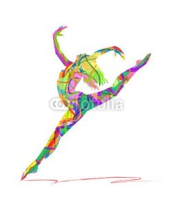 passiflora70, silhouette di ballerina composta da colori