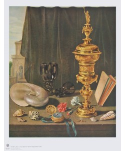 Pieter Claesz, Stilleben mit hohem Goldenen Pokal