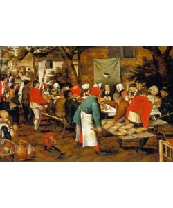 Pieter Brueghel der Ältere, Bauernmahlzeit vor einer Schnke