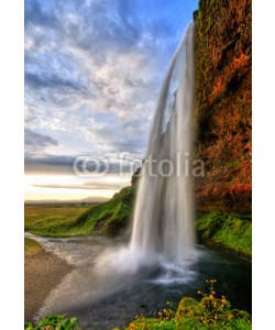 revoc9, Seljalandfoss waterfall at sunset in HDR, Iceland