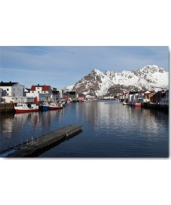 Rolf Fischer, Henningsvaer Hafen Lofoten im Winter