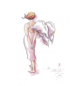 Sabine Gerke, Engel Nr. 19, Kunstdruck Handcoloriert und Limitiert