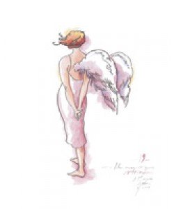 Sabine Gerke, Engel Nr. 19, Kunstdruck Handcoloriert und Limitiert