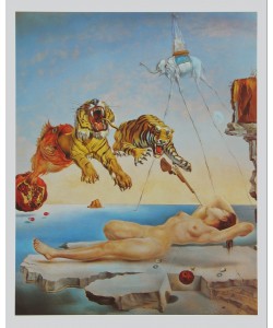 Salvador Dali, Gala and the Tigers - 1 Sek. vor dem Erwachen,1944