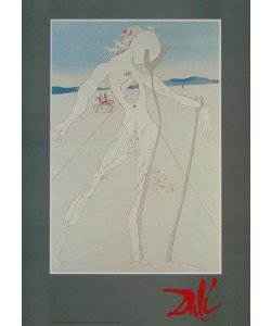 Salvador Dali, Mann auf zwei Holzstöcke gestützt