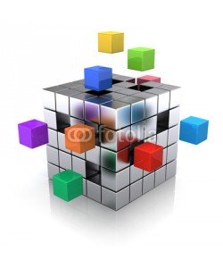 Sashkin, business concept - cube assembling from blocks
