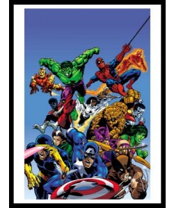 Gerahmtes Bild Alu schwarz, M. Zeck - Secret Wars Cover