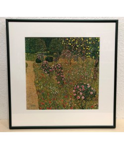 Bild mit Rahmen, G. Klimt, Obstgarten m. Rosen, Alu grün