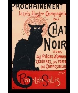 Théophile-Alexandre Steinlen, Leinwandbild, Le Chat Noir, Schattenfugenrahmen schwarz