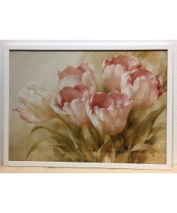 Bild mit Rahmen, Igor Levashov, Pink Tulips II, Holz weiß, 20 mm, Plexiglas