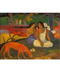 Bild mit Rahmen, Paul Gauguin, Arearea (Der rote Hund). 1892, Holz gold, schwarz gebürstet, 20 mm, Folie