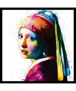 Gerahmtes Bild Holz schwarz mit Folie, Patrice Murciano - Vermeer Pop