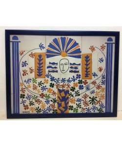 Gerahmtes Bild, Holz blau, Folie, letztes Exemplar,  Henri Matisse, Apollo