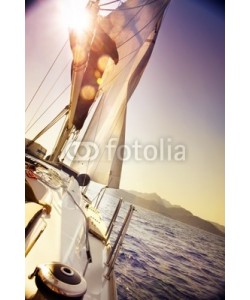 Subbotina Anna, Yacht Sailing against sunset.Sailboat.Sepia toned