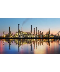 Tomas Sereda, Oil gas refinery with reflection, factory, petrochemical plant