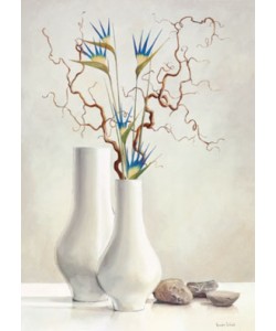 Karin Van der Valk, Willow Twigs with Blue Flowers