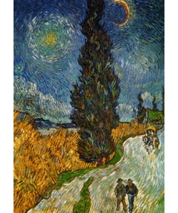 Vincent van Gogh, Landstrasse mit Zypresse und Ste