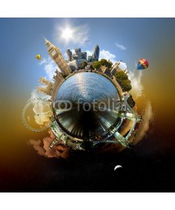 viewgene, Miniature planet of London, with attracions of the city