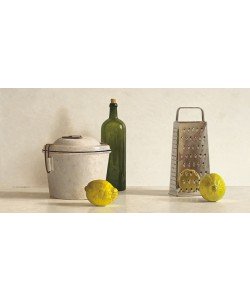 Willem de Bont, Two Lemons, Rasp, Bottle and Pot