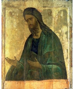Andrei Rublev, Icon of St. John the Baptist (tempera on panel)