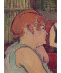 Henri de Toulouse-Lautrec, In the Salon at the Rue des Moulins, detail of one of the women, 1894 (charcoal and oil)
