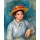 Pierre-Auguste Renoir, Portrait einer Frau mit Blumenhut (Portrait de femme au chapeau fleuri). Um 1890