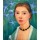 Paula Modersohn-Becker, Selbstbildnis vor grünem Hintergrund mit blauer Iris. 1900-1907.