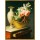 Antoine Berjon, Blumenstrauß aus Lilien und Rosen in einem Korb auf einer Chiffonniere